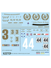 Decalcas BMW M3 E30 JPS Team Marking / livery in 1/24 scale-DCL-DEC003-GPMODELING