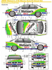 SK Decals BMW Watson's 318i Macau Guia '93 Decal Set-sk24024-gpmodeling