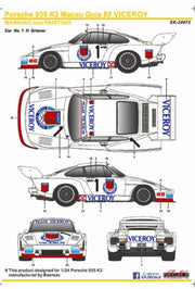 SK Decals Porsche 935 K2 Macau Guia '82 Viceroy-sk24072-gpmodeling