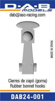 DAB MODELS rubber bonnet hooks 3D-dab24-001-gpmodeling