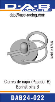 DAB MODELS Bonnet pins (B) 3D 1:24-dab24-022-gpmodeling