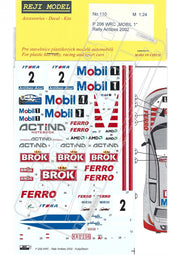 Reji Model Peugeot 206 WRC Mobil 1 Sponsor by Mobil 1 1:24 - SKU: 110 Car n 2 - J. Kulig/J. Baran - gpmodeling