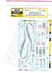 Reji Model Subaru Impreza WRC JCB Finance #62 Deutschland Rally 2006 Sponsor by JCB Finance 1:24 - SKU: 118 Car n 62 - Jones/Moynihan - gpmodeling