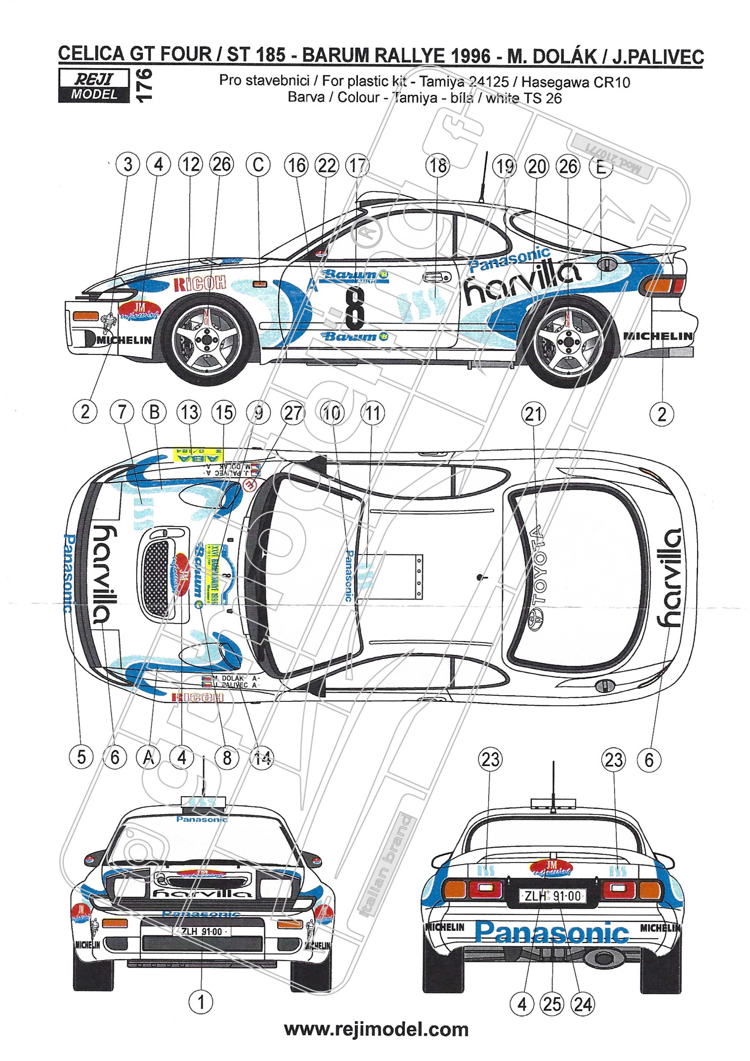 Reji Model Toyota Celica GT4/ ST 185 Barum Rallye - GPmodeling