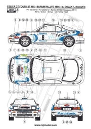 Reji Model Toyota Celica GT4/ ST 185 Barum Rallye 1996 Sponsor by Ricoh Harvilla 1:24 - SKU: 176 (decals+P/E parts) Car n 8 - M. Dolak/J. Palivec - gpmodeling