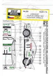 Buy Reji Model Lancia Rally 037 Totip Benetton 3rd place Tour de Corse 1983 - Sponsor by Totip benetton - 1:24 - SKU: 223 - (reji 223) - Car n 11 - A. Vudafieri/L. Pirollo at GPmodeling