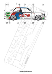 Reji Model BMW M3 E30 - Wellington 500 miles 1992 - Sponsor by Castrol - 1:24 - SKU: 263 - (reji 263) - Car n 1 - E. Pirro/J. Winkelhock at GPmodeling
