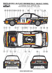 Reji Model Opel Manta 400 Group B Dealer Opel Team Ireland #10 - 1986 Manx Rally - Sponsor by Dealer Opel Team Ireland - 1:24 - SKU: 287 - (reji 287) - Car n 10 - A. McHALE/C. Farrel - at GPmodeling