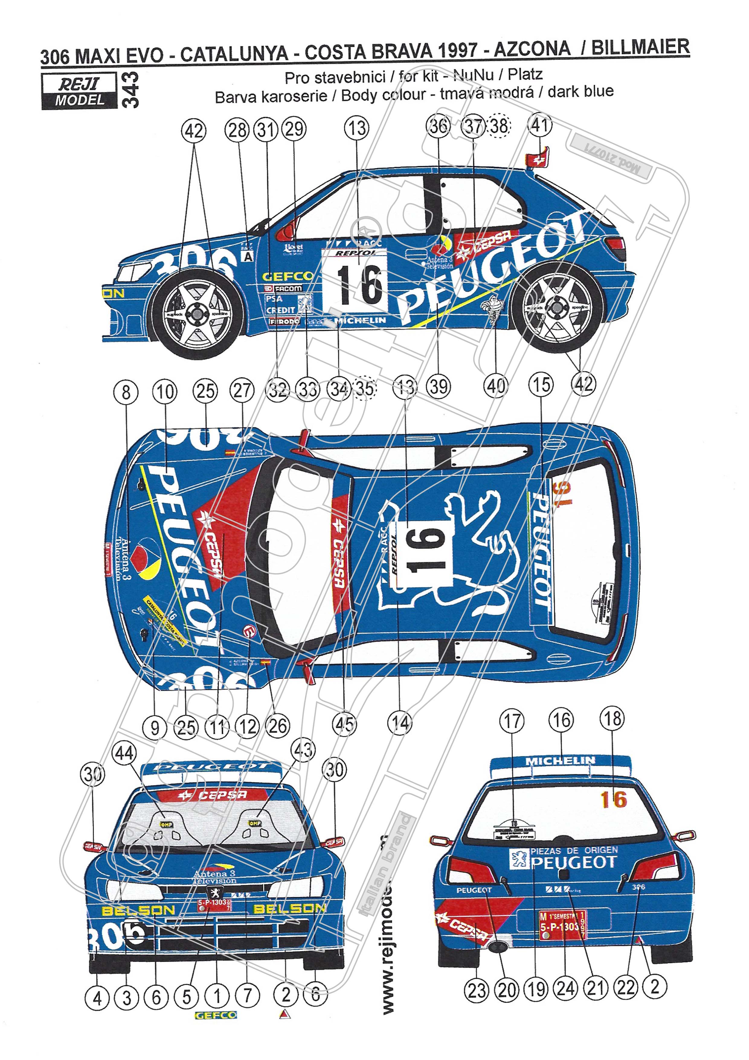 Reji Model Peugeot 306 Maxi Evo Rallye Costa Brava - GPmodeling