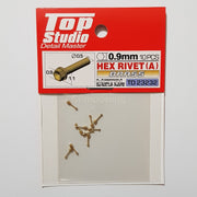 Top Studio Hex Rivet 0.9mm (A) Brass - 1/24 TD23232-gpmodeling