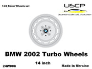 USCP BMW 2002 Turbo 14" wheels with tires 1/24 - 24W008-gpmodeling