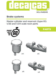DECALCAS Brake system: Master cylinder and reservoir 1/24 scale