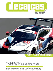 DECALCAS Window frame paint masks 1/24 scale - BMW M8 GTE