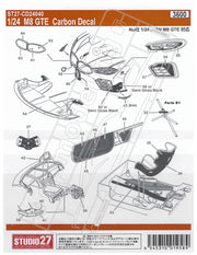 Studio27 BMW M8 GTE - Carbon fibre pattern decal set-st27-CD24040-gpmodeling