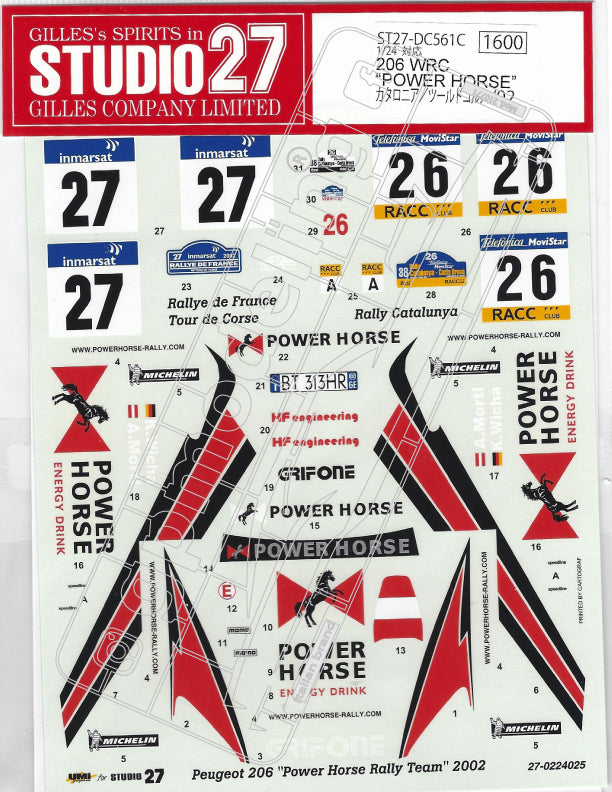 Studio 27 Decals PEUGEOT 206 WRC ROSSI Studio 27 Decals PEUGEOT 206 WRC ROSSI