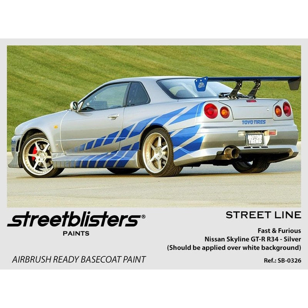 STREETBLISTERS Paints - Nissan skyline GT-R R34 Silver (Fast & Furious)  SB30-0326