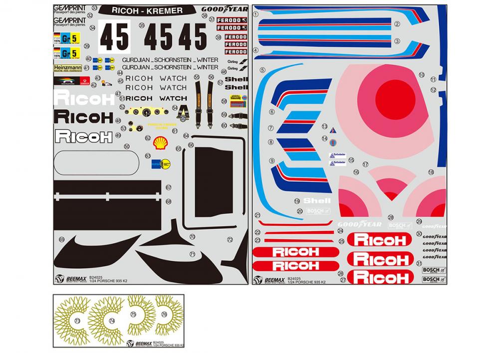 Beemax Porsche 935 K2 1978 24 Hours of Le Mans (Scale 1/24 Beemax Porsche 935 K2 1978 24 Hours of Le Mans (Scale 1/24