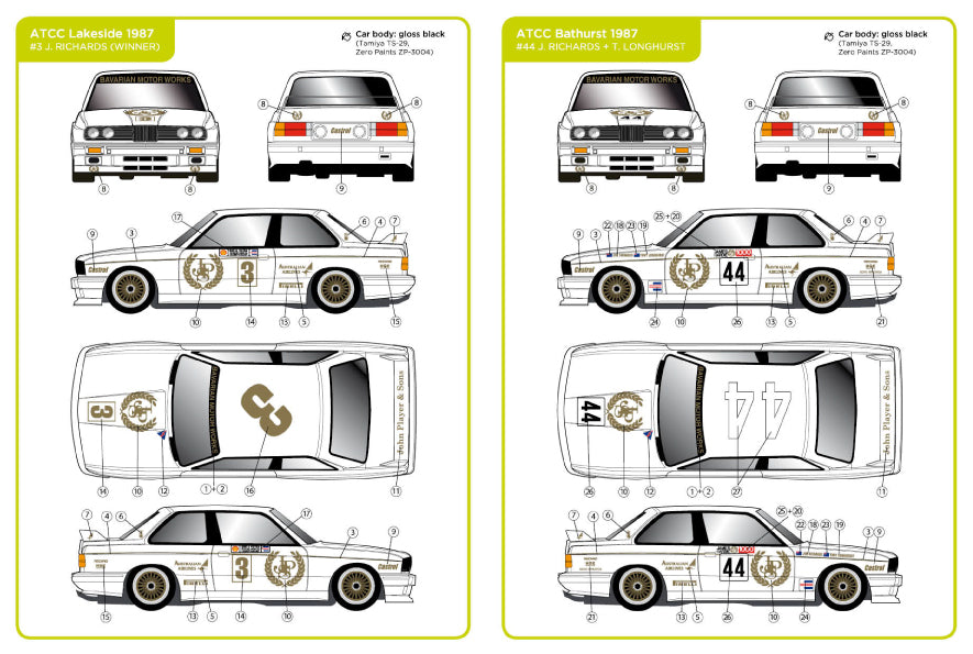 Decalcas BMW M3 E30 JPS Team Marking / livery - GPmodeling