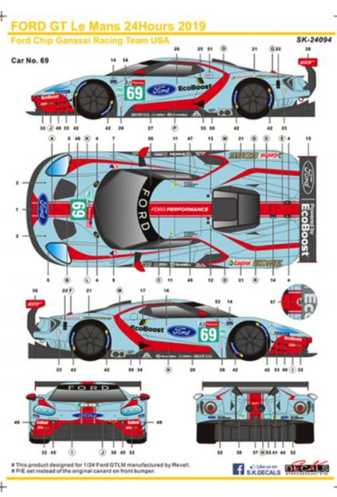 SK Decals Ford GT Le Mans 24Hours '19 Ganassi USA | GPmodeling