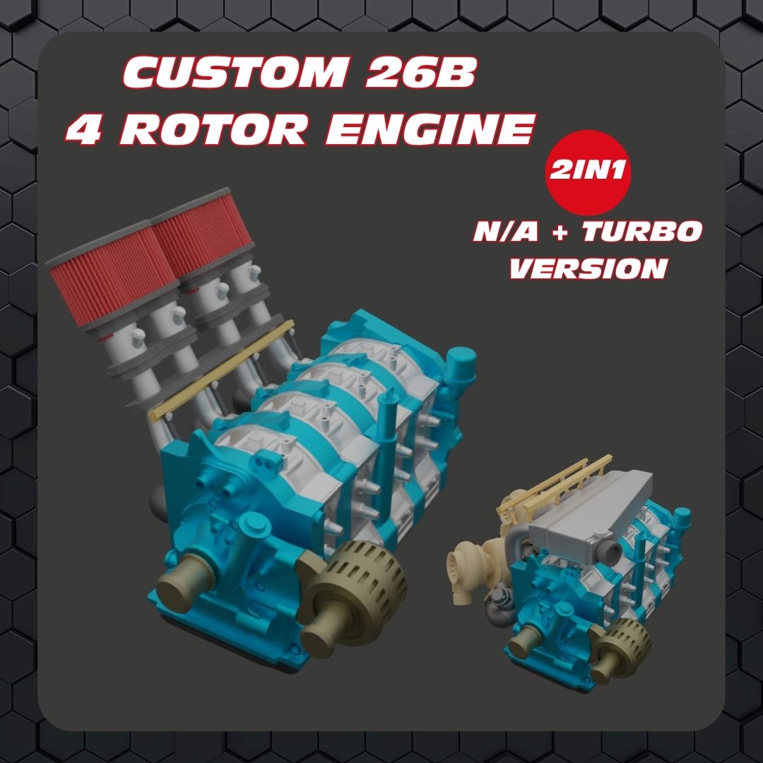26b Rotor Engine YAMAMOTO Custom 26B 4 Rotor Engine | GPmodeling