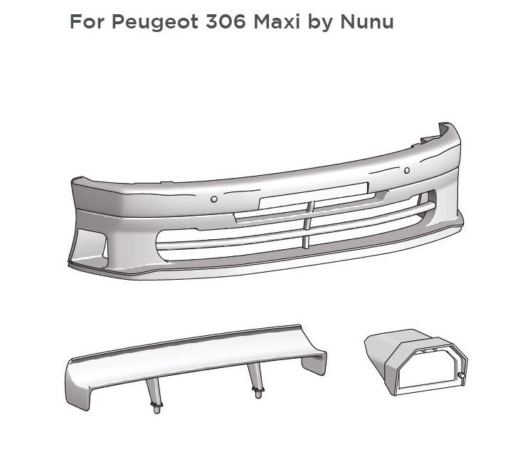 Decalcas Peugeot 306 Maxi transkit 1:24 - GPmodeling