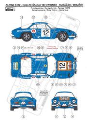 Buy Reji Model Renault Alpine A110 Rallye Skoda 1974 - Sponsor by Beseda - 1:24 - SKU: 137 - (reji 137) - Car n 12 - V. Hubacek/S. Minarik - at GPmodeling