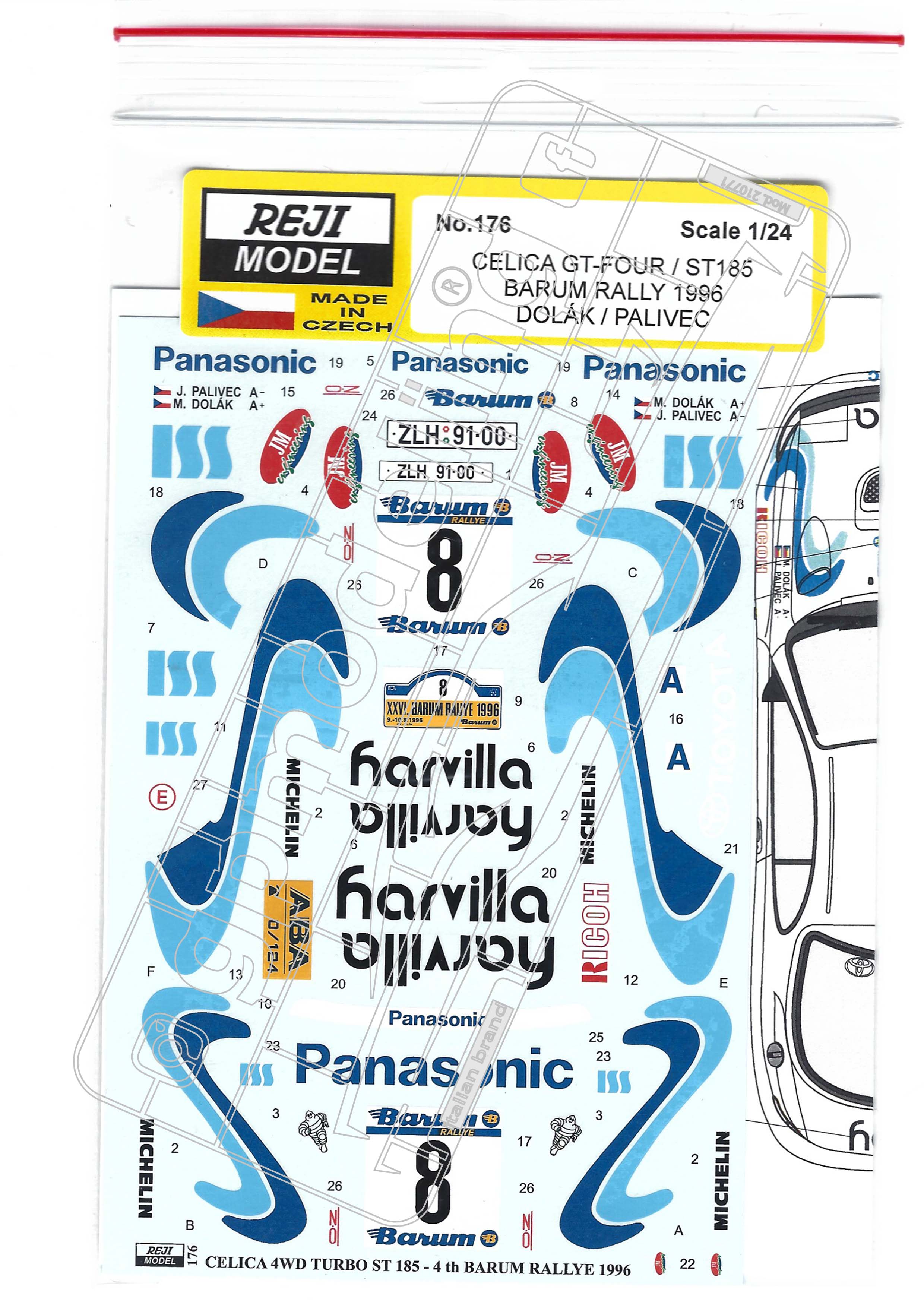 Kit RACING43 1/43 - Toyota Celica ST185 ESSO - Rallye Ciocco 1994 (Auriol)