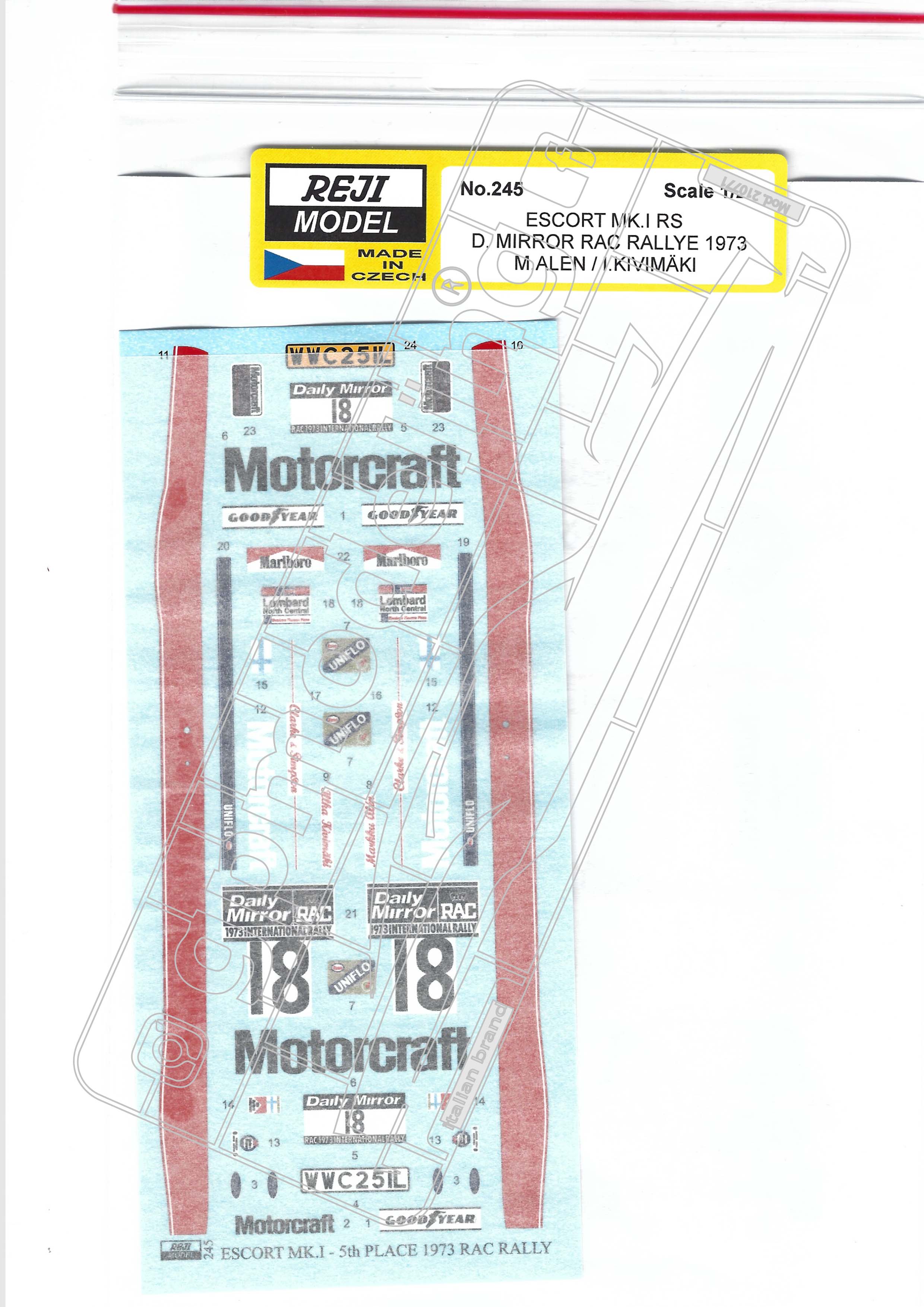 Reji Model Ford Escort RS1600 Mk I RS Motorcraft#18 - GPmodeling