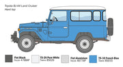 Toyota BJ44 Land Cruiser car model kit to build- Scale 1 : 24. Type Classic and modern cars. Period from '50. Country Japan. SKILL 3. SKU 3630 - GPmodeling