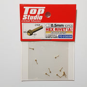 Top Studio Hex Rivet 0.5mm (A) Brass - 1/24 TD23228-gpmodeling