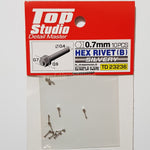 Top Studio Hex Rivet 0.7mm (B) Silvery - 1/24 TD23236-gpmodeling