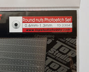 Top Studio Round Nuts Photoetch set 0.6mm - 1.3mm - TD23041-gpmodeling