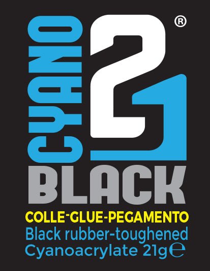 Colle21 Super Glue 21gr BLACK (black cyanoacrylate) with precision nozzle