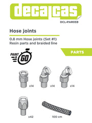 DECALCAS Hose joints 1/20 scale 0.8mm Hose joints set 1