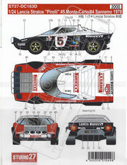 Studio27 Lancia Stratos HF Pirelli Team Monte Carlo Rally #4 #5-st27-dc163d-gpmodeling