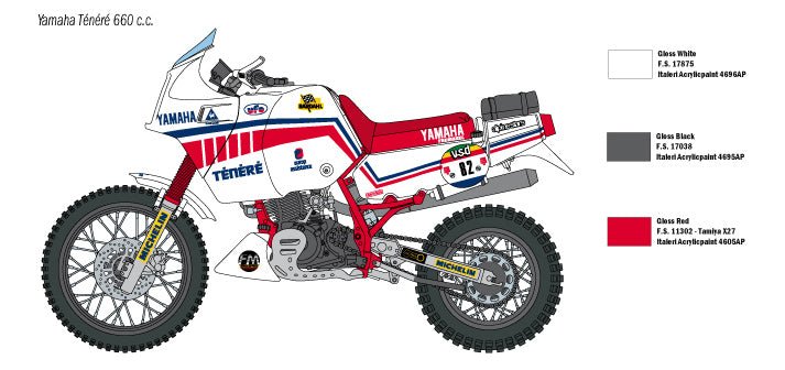ITALERI YAMAHA Ténéré 660cc Paris Dakar 1986 1/9 - 4642 - GPmodeling